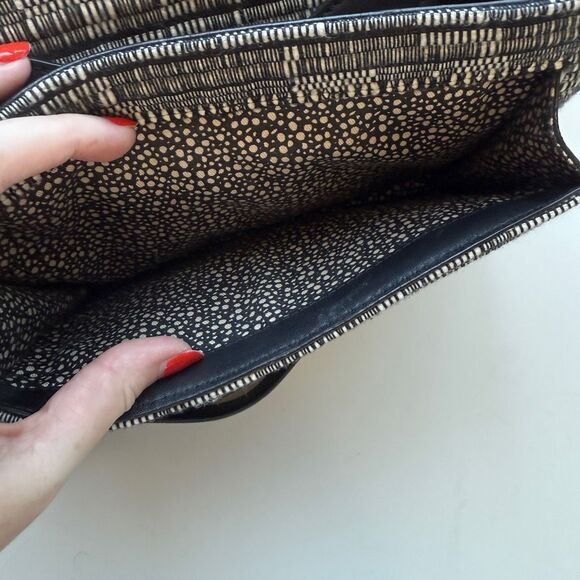 EUC Loeffler Randall Envelope Shoulder/Crossbody Bag, Black Leather & Tweed - Picture 8 of 11